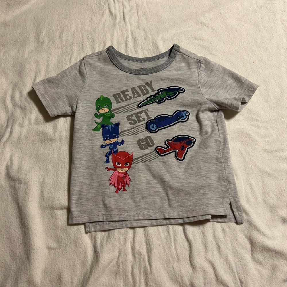 Gray Kids T-Shirt with Cartoon Characters